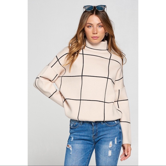 LAST ONE - GRIDLOCK TURTLENECK KNIT SWEATER - Picture 2 of 7